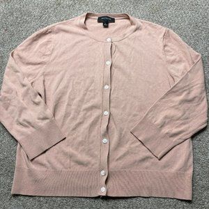 Ann Taylor Cardigan Large Womens Pink Casual Ladies Lightweight Button Front L
